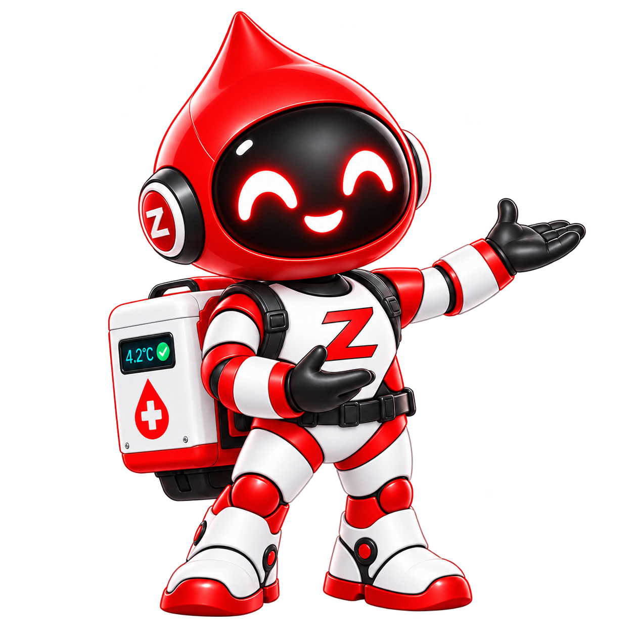 ZO-E mascot presenting the platform