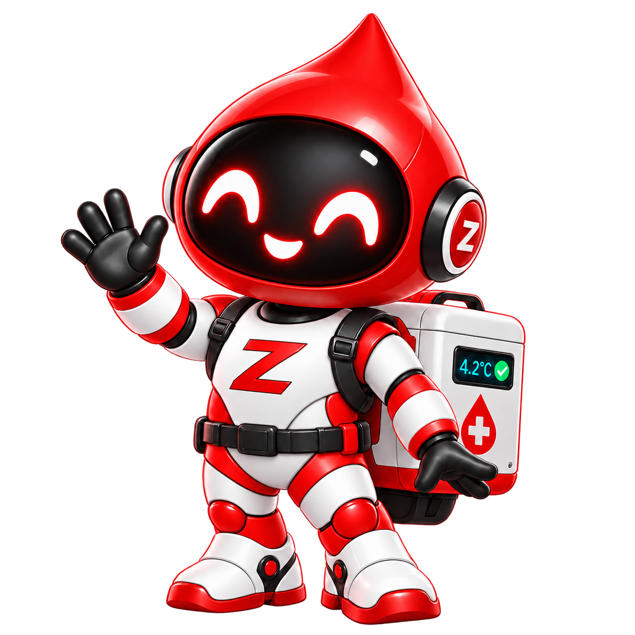 ZO-E mascot waving a welcome